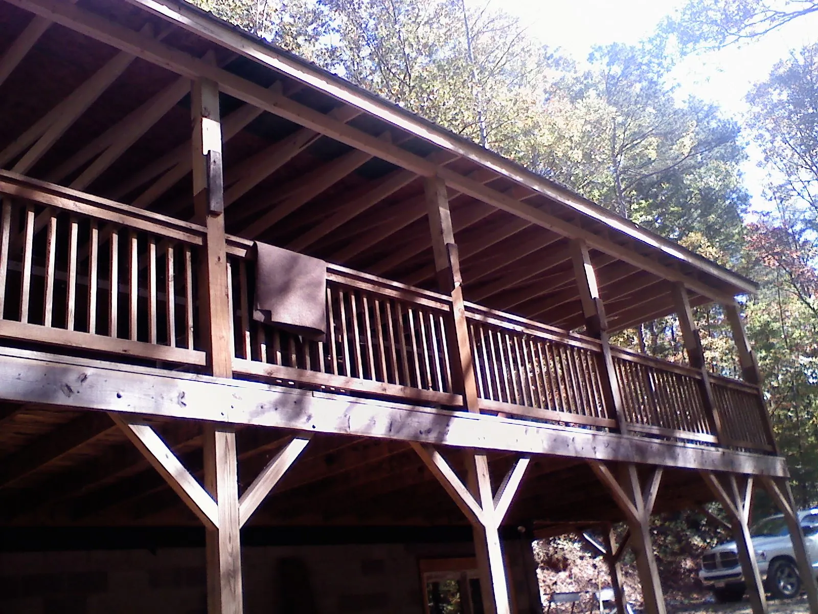 Timber framing under a new elevated porch and deck — Roof Leak Repair in Clarks Mills by Roofing Brothers